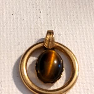 Pretty 1960s Tigers Eye Pendant GF